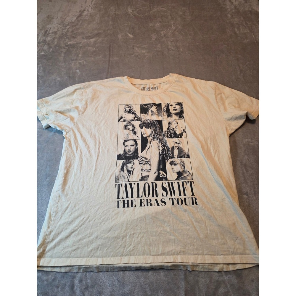 Taylor Swift The Eras Tour T-Shirt Women XL Beige Graphic Concert Tee 2023